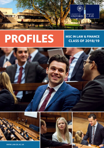 Profiles Msc In Law & Finance Class Of 2018/19