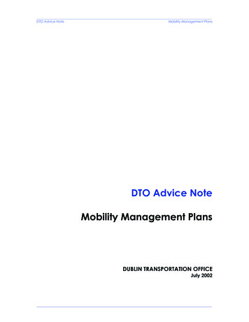 DTO Advice Note Mobility Management Plans