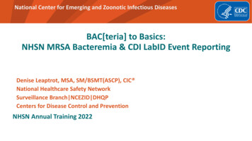 NHSN MRSA Bacteremia & CDI LabID Event Reporting