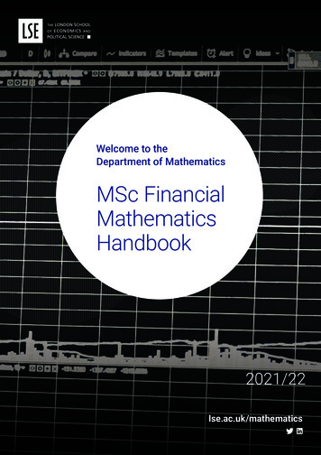 MSc Financial Mathematics Handbook