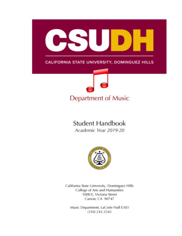 Department Of Music Student Handbook