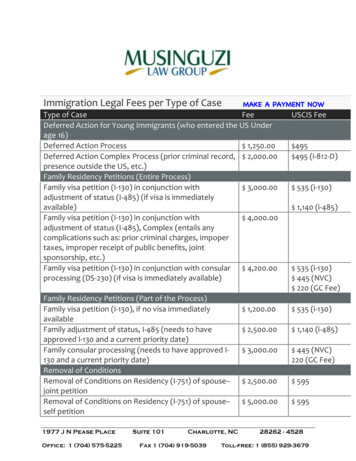 Immigration Legal Fees Per Type Of Case - Musinguzi Law Group, LLC