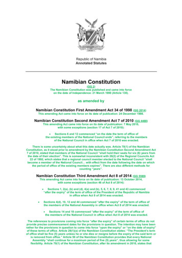 Namibian Constitution - Legal Assistance Centre