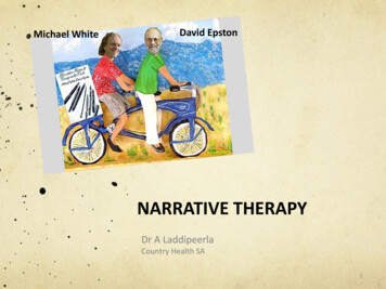 Narrative Therapy - The Adelaide Pre-vocational Psychiatry Program (Tappp)