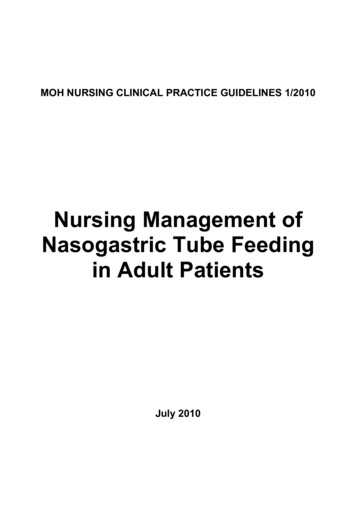 Nursing Management Of Nasogastric Tube Feeding In Adult Patients