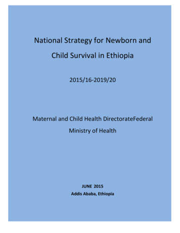 National Strategy For Newborn And Child Survival In Ethiopia