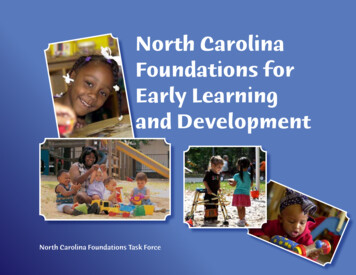 North Carolina Foundations For Early Learning And Development - NC