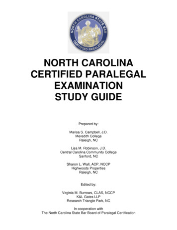 North Carolina Certified Paralegal Examination Study Guide