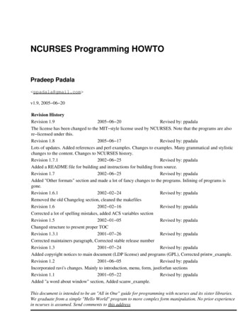 NCURSES Programming HOWTO - Linux Documentation Project