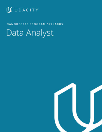 NANODEGREE PROGRAM SYLLABUS Data Analyst