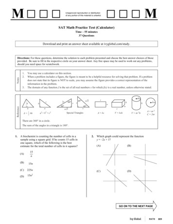 SAT Math Practice Test (Calculator) - Ivy Global
