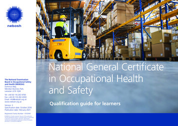 National General Certificate In Occupational Health And Safety