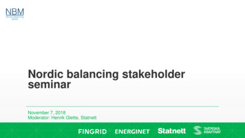 Nordic Balancing Stakeholder Seminar