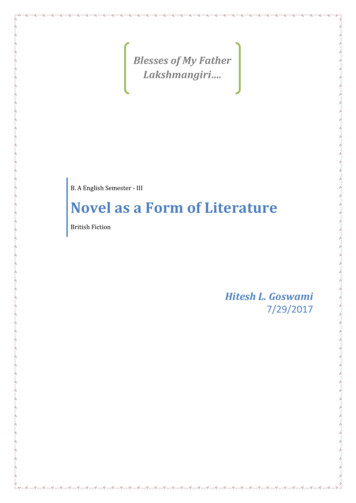 Novel As A Form Of Literature