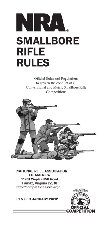 NRA Smallbore Rifle Rules