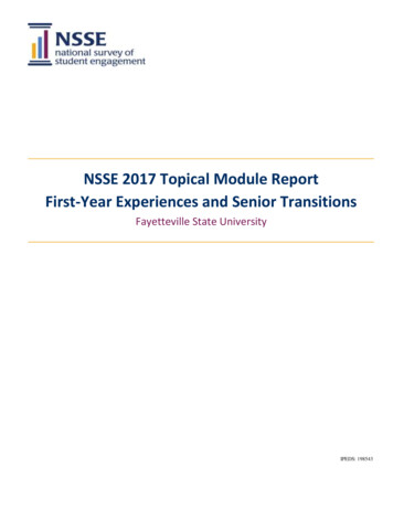 NSSE 2017 Topical Module Report First-Year Experiences And Senior .