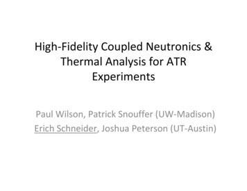 High-Fidelity Coupled Neutronics & Thermal Analysis For ATR . - NSUF