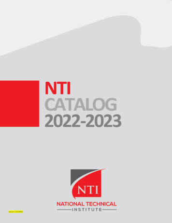 NTI CATALOG 2022-2023 - HVAC School Las Vegas