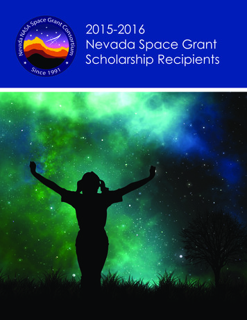 2015-2016 Nevada Space Grant Scholarship Recipients