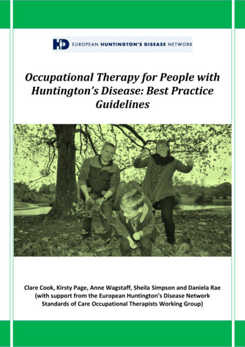 Occupational Therapy For People With Huntington's Disease