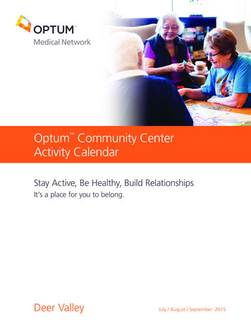 Optum Community Center Activity Calendar