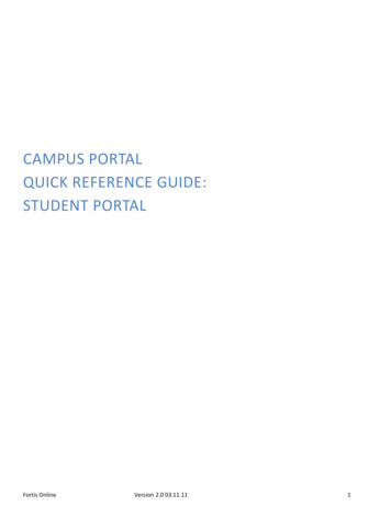Campus Portal Quick Reference Guide: Student Portal
