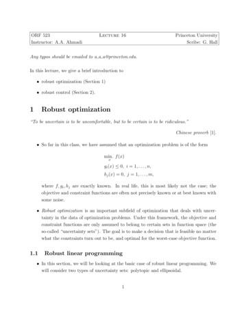 1 Robust Optimization - Princeton University