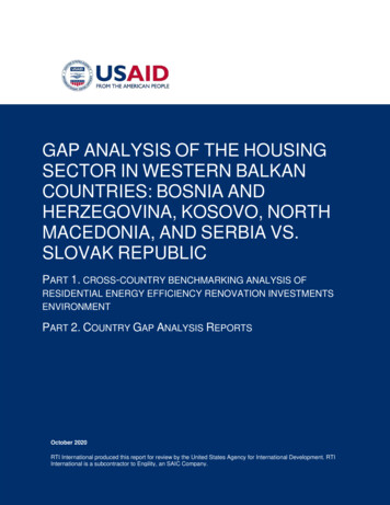 Gap Analysis Of The Housing Sector In Western Balkan Countries: Bosnia .