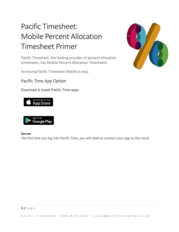 Pacific Timesheet: Mobile Percent Allocation Timesheet Primer