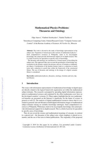 Mathematical Physics Problems: Thesaurus And Ontology
