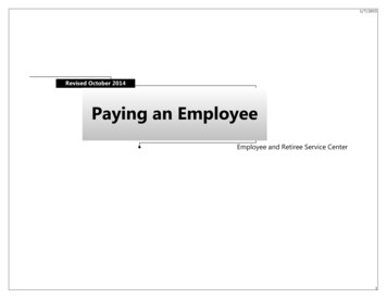 Paying An Employee - Montgomery County Public Schools