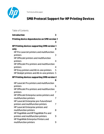 SMB Protocol Support For HP Printing Devices (white Paper)