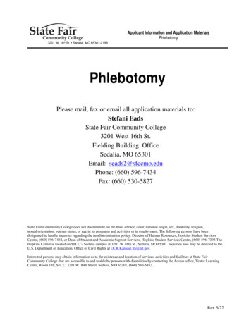 Phlebotomy Program Clinical Application
