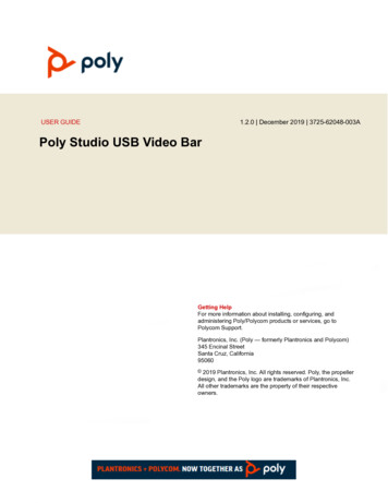 Poly Studio USB Video Bar User Guide 1.2 - Polycom Support