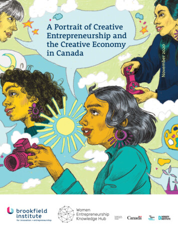 A Portrait Of Creative Entrepreneurship And The Creative Economy In Canada