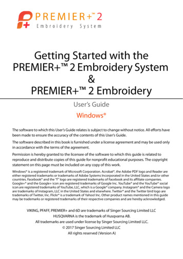 PREMIER 2 Embroidery User Guide