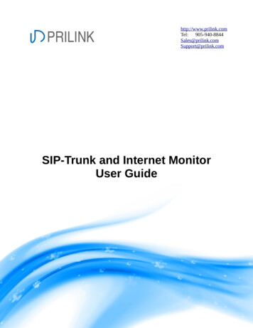 SIP-Trunk And Internet Monitor User Guide - Prilink