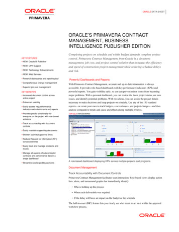 Oracle Data Sheet: Primavera Contract Management Business Intelligence .