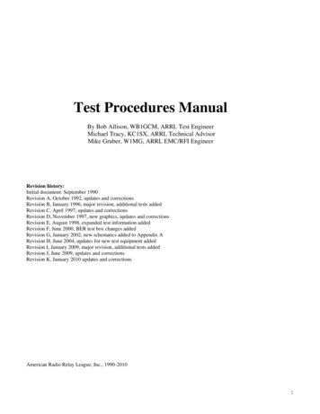 Test Procedures Manual - ARRL