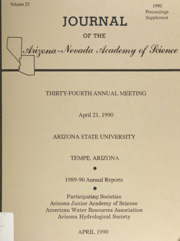 Proceedings Of The Arizona-Nevada Academy Of . - University Of Arizona
