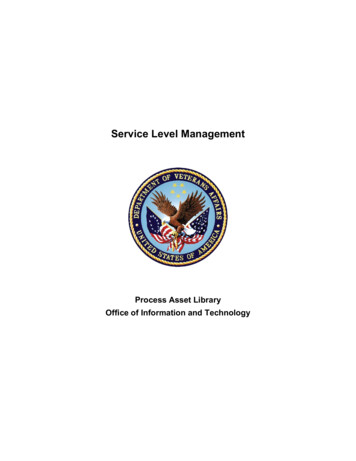 Service Level Management - Veterans Affairs