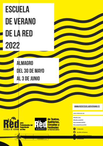ESCUELA DE VERANO DE LA RED 2022 - Redescena 