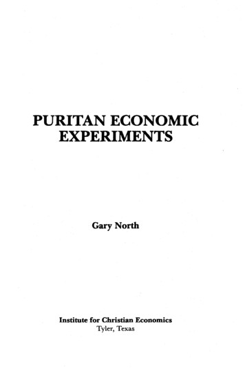PURITAN ECONOMIC EXPERIMENTS - Gary North