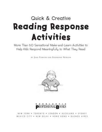 Quick & Creative Reading Response Activities - Weebly