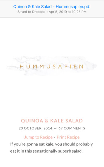 Quinoa & Kale Salad - Hummusapien