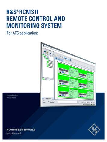  Rohde & Schwarz; R&S RCMS II Remote Control And Monitoring System