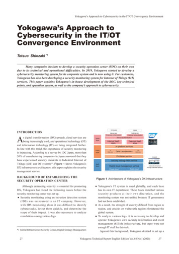 Yokogawa's Approach To Cybersecurity In The IT/OT Convergence Environment