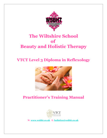 Reflexology Manual - Wiltshire School Of Beauty & Holistic Therapy