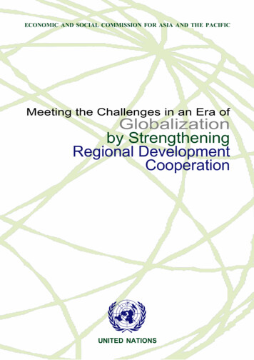 Meeting The Challenges In An Era Of Globalization By . - ESCAP