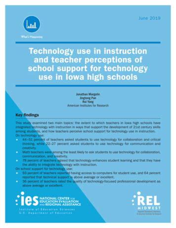 Technology Use In Instruction And Teacher Perceptions Of School Support .